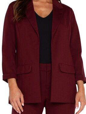NWT LIVERPOOL Deep Red Boyfriend Style Blazer Sz 2X Women’s
